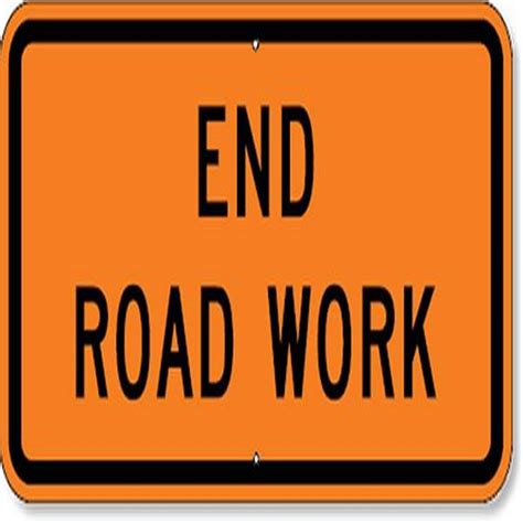 Sign End Road Work 36x18 Acm Bo Dg Natcap