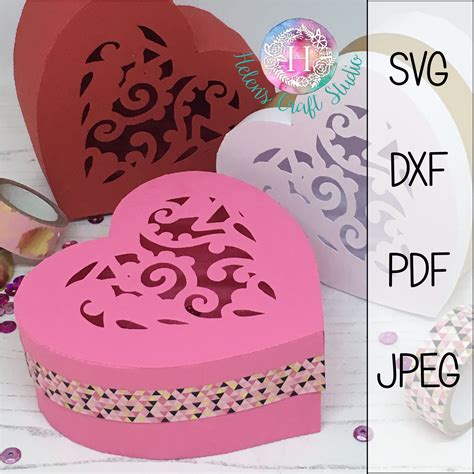 Love Heart T Box Svg Dxf And Pdf File With Images Heart T