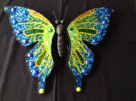 Blauwgroene Vlinder Butterfly Mosaic Butterfly Wall Art Dragonfly