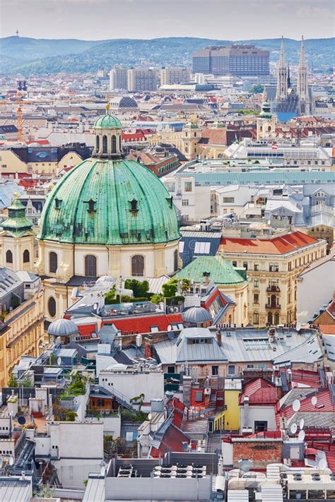 Panoramic Aerial View Of Vienna City Center From Cathedral Stock Image