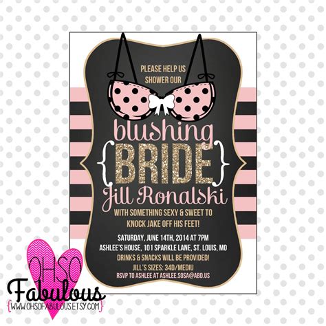 Blushing Bride Bridal Shower Invitation Customizable And