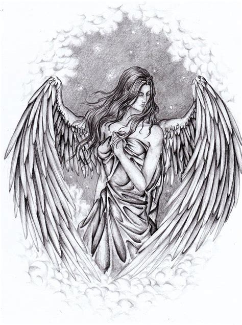 Realistic Guardian Angel Drawing