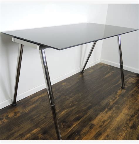 Ikea Galant Adjustable Height Glass Standing Desk Work Table Ebth