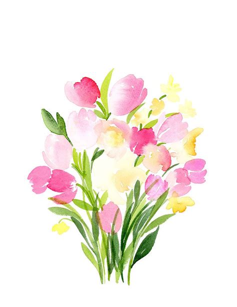 Unavailable Listing On Etsy Watercolor Tulips Flower Drawing