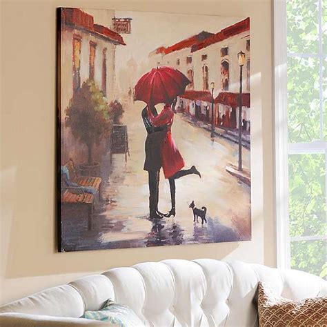 Red Umbrella Couple Canvas Art Print Kirklands Couples Canvas Art