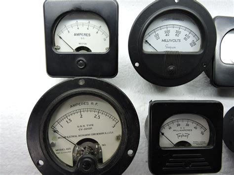 Ammeters Voltmeters Lot Of 6 Volts Amps Milliamps And Millivolts