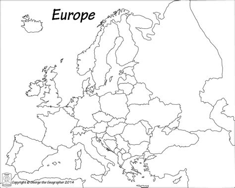Blank Europe Map Coundon Primary Babe