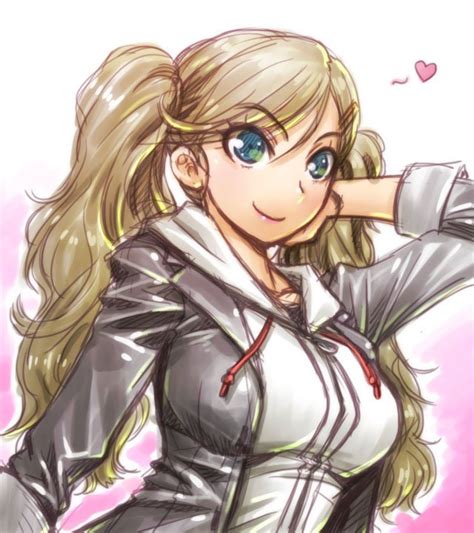 xbooru 1girl amania orz ann takamaki blonde hair gradient background persona persona 5 school