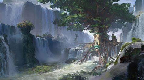 Fantasy Waterfall Wallpapers Wallpaper Cave