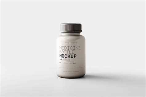 Plastic Medicine Bottle With Business Card Mockups Mockup Free