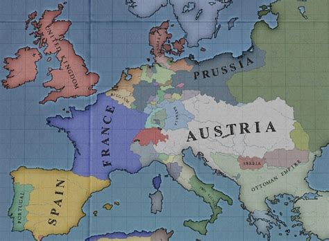 Europe 1836 Starting Map From Game Victoria 2 Reurope