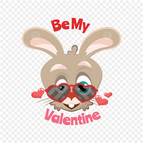 Bunny With Heart Glasses Clipart