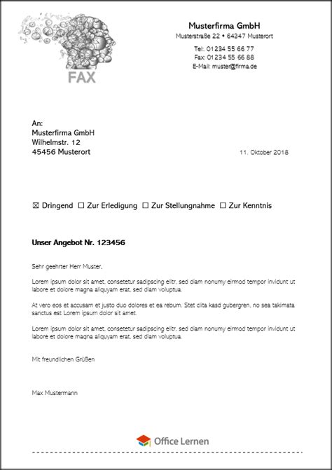 Fax cover sheet templates in libreoffice format. Word Faxvorlagen zum herunterladen