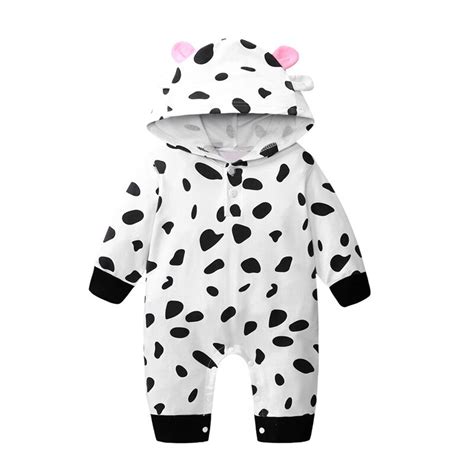 Emmababy Newborn Baby Boy Girl 3d Cow Polka Dot Romper Clothes Girl