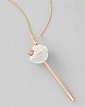 Simone I. Smith Rose Gold Crystal Lollipop Necklace, Clear
