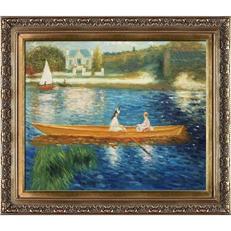 Pierre Auguste Renoir Boating On The Seine Hand Painted Framed Canvas