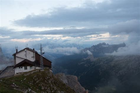 The Mountain Hut Rifugio Lagazuoi At The Summit Of Mt Lagazuoi