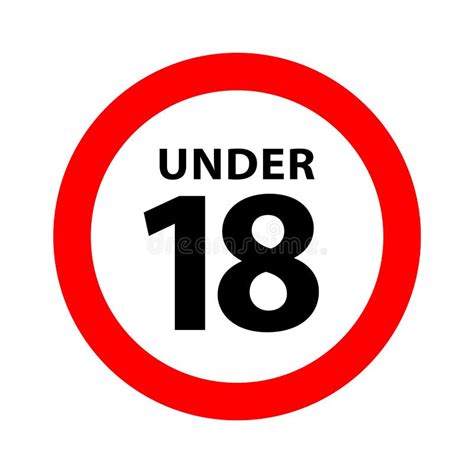 18 Sign Warning Symbol Isolated On White Background Over 18 Plus Only Censored Eighteen Age