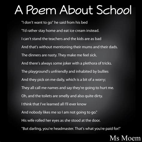 A Poem About School Ms Moem Poems Life Etc