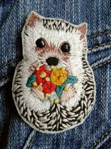 Mini Hedgehog Pin Hand Embroidered Jewelry Unique Jewelry Hand