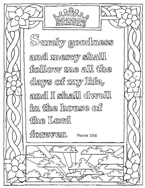 / book of psalms, psalm 23 psalms, ps 23. Coloring Pages for Kids by Mr. Adron: Printable Psalm 23:6 ...
