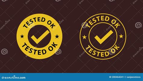 Tested Ok Vector Illustration With Tick Mark Stock Vector