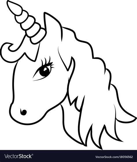 Unicorn Head Clipart Black And White Unicorn Outline