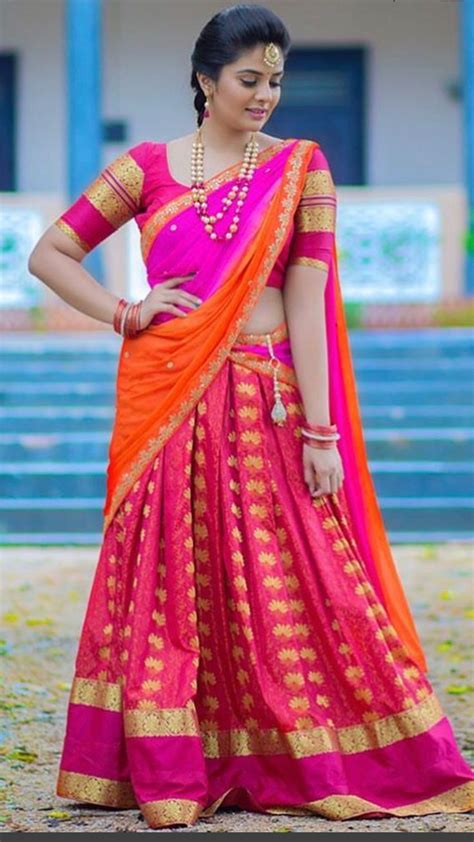 [click On The Photo To Book Your Wedding Photographer] Half Saree Design Inspiration For South