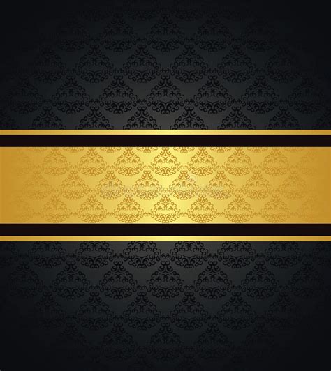 Vintage Seamless Wallpaper With A Gold Ribbon Stock Vector