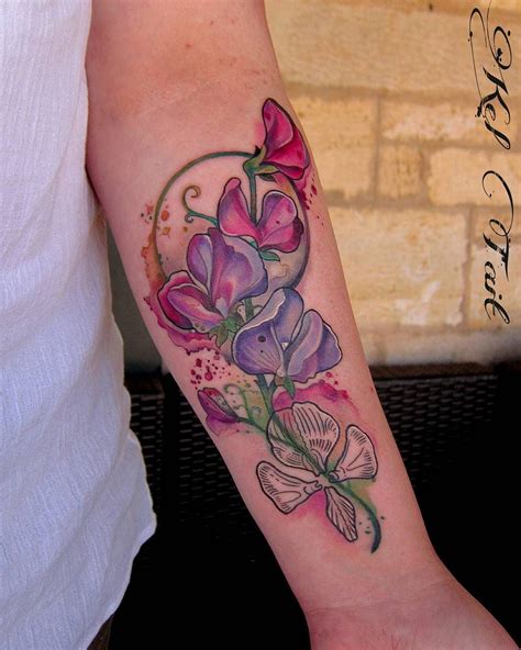 Sweet Pea Tattoo Idea More Sweetpea Flower Tattoo Pink Peony Tattoo