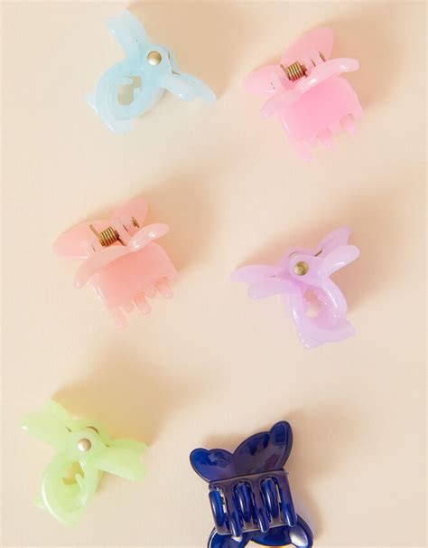 Girls Mini Butterfly Claw Clips 6 Pack Girls Hair Clips Accessorize Uk