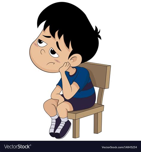 Cute Kid Boring Everything Royalty Free Vector Image