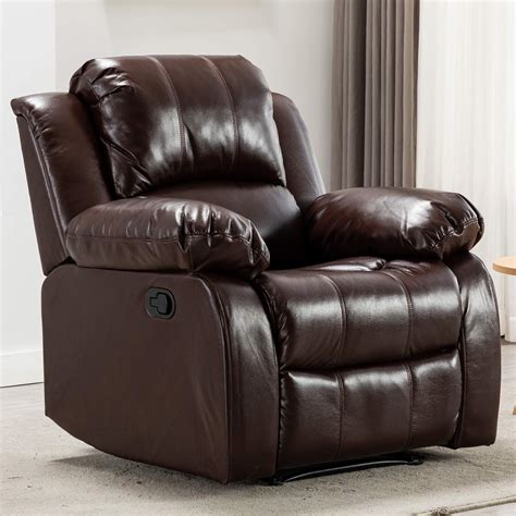 Bonzy Home Air Leather Recliner Chair Overstuffed Heavy Duty Recliner
