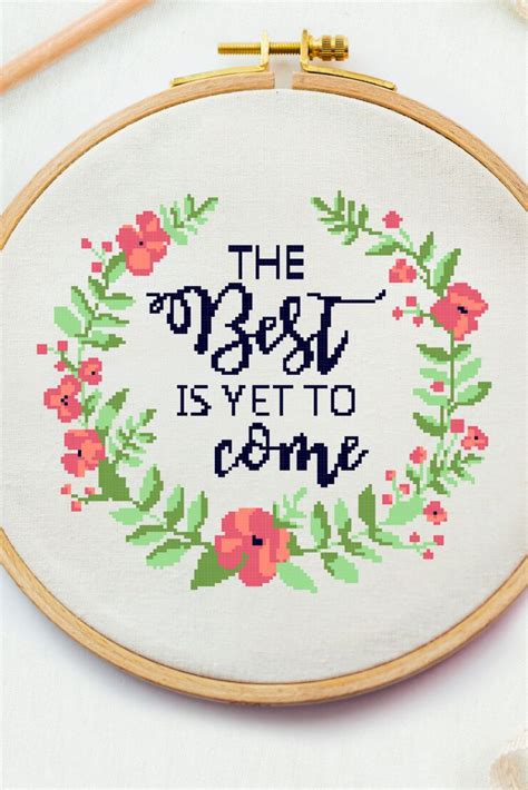 Cross Stitch Pattern Quote Positive Embroidery Design Motivational Text