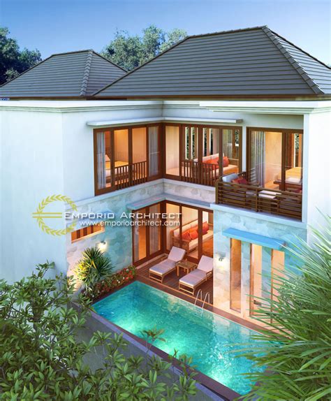 Desain Exterior 3 Perumahan Villa Bali 2 Lantai Bapak Elias Di