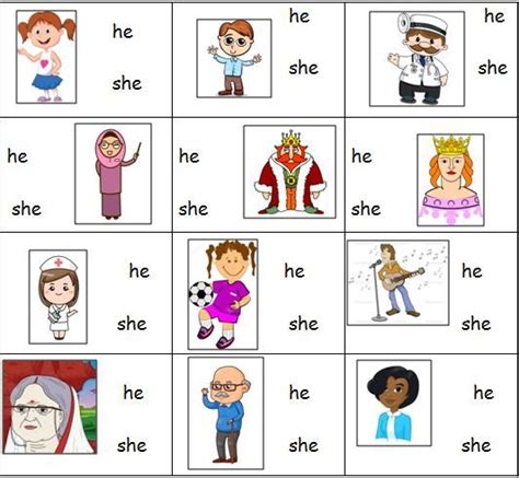 Letters will print at the larger 3/4 inch size but will print smaller if you have. Personal Pronouns Worksheet for 'he' and 'she' | Personal pronouns, Pronoun worksheets, Personal ...