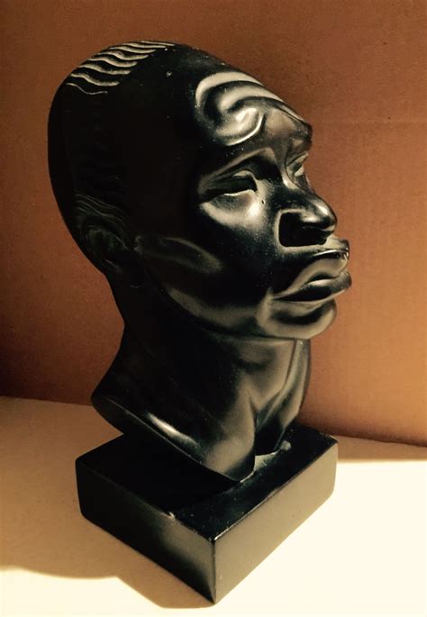 Fred Press African Female Bust Sculpture Composite Molded