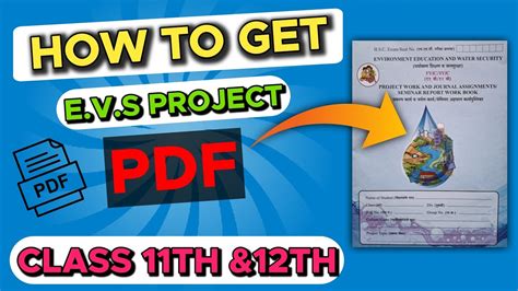 How To Get Pdf Of Any Evs Projectfor Class 11th And 12thmaharashtra