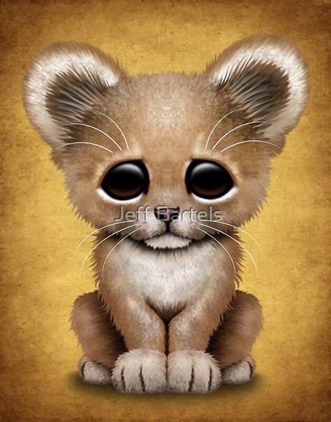 Cute Baby Lion Cub Art Prints By Jeff Bartels Redbubble