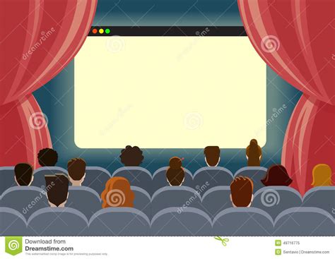 Online Cinema Watch Theater Template Concept Web Stock Vector - Image ...