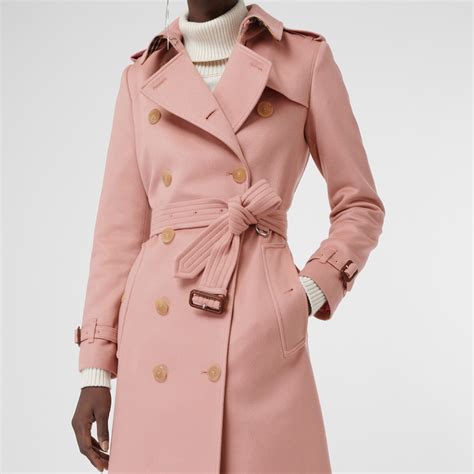 Cashmere Trench Coat In Chalk Pink Women Burberry United States