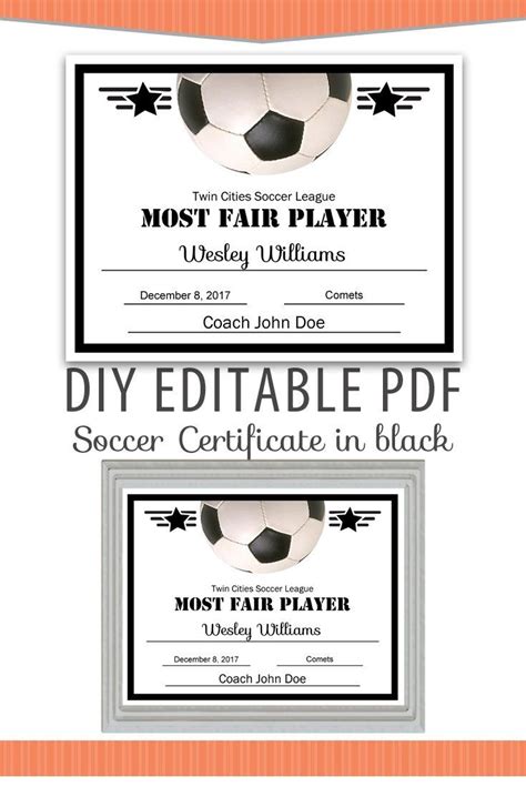 Printable Soccer Certificate Professionally Designed Templates