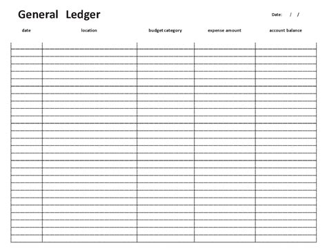 Free Printable General Ledger Template