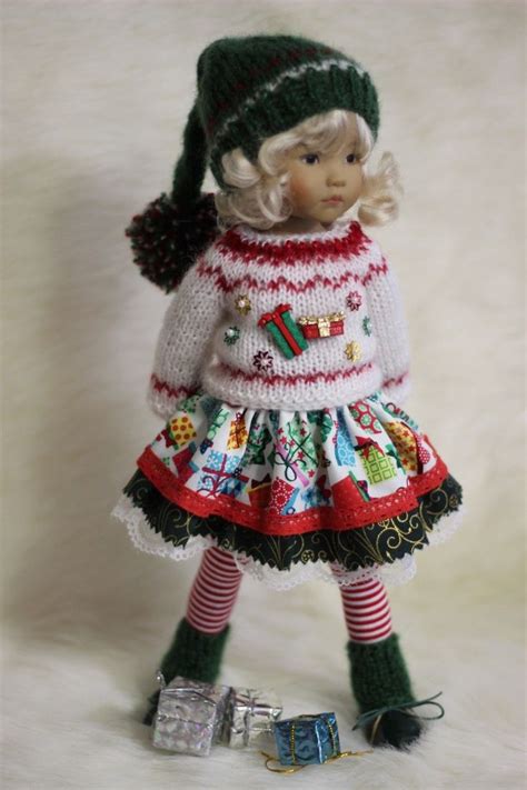 Dianna Effner Knitting Dolls Clothes Girl Dolls Christmas Outfit