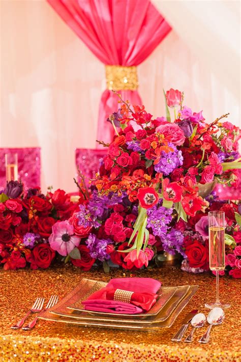 Glamorous Pink And Red Wedding Ideas Every Last Detail Purple Wedding