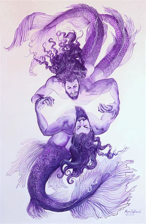 Dance Of The Merman And Triton Painting By Marc Debauch Pixels Merch