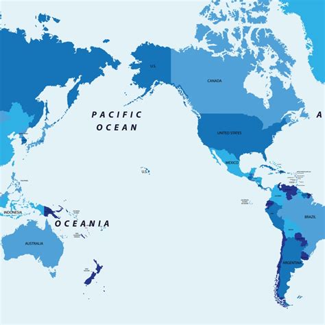 Pacific Ocean Map With Countries World Map