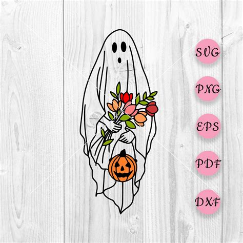 Floral Ghost Svg Ghost Svg Ghost Svg Ghosts Svg Ghost Etsy