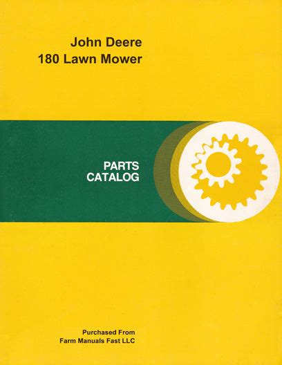 John Deere 180 Lawn Mower Parts Catalog Farm Manuals Fast