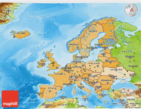 Political Shades 3d Map Of Europe Physical Outside